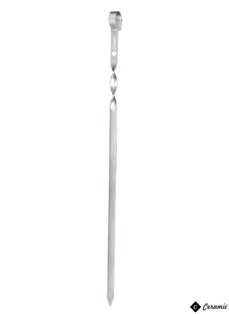 CERAMIC - 36 Piece Bbq Skewer Set Silver Grilling Stainless Steel Needle Sticks Metal Meat Shrimp Chicken Vegetable Outdoor Cooking 50Cm - Image 1