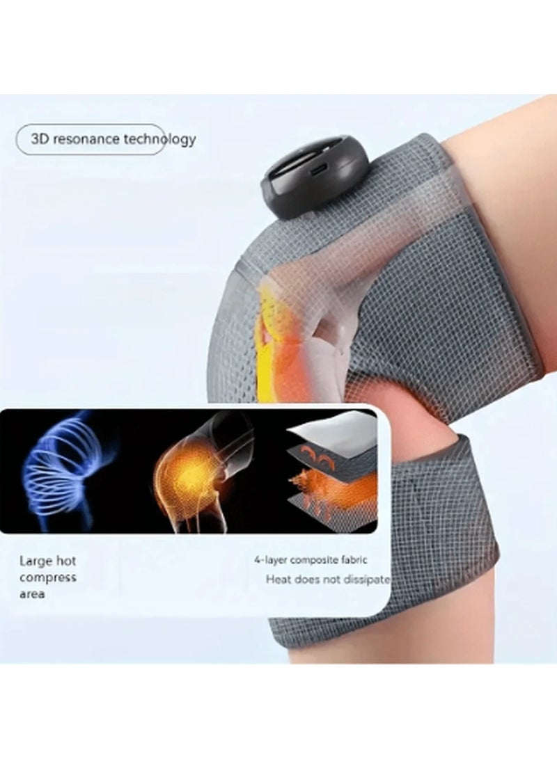 Electric Heating Therapy Knee Massager, Cordless Knee Massage Machine for Circulation and Pain Relief, 3-in-1 Heating Pad for Knee Elbow Shoulder with 3 Heating Levels, Ideal Gift