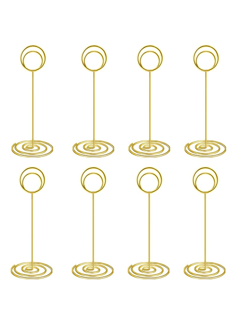 SYOSI 8 Pcs Place Card Holder Memo Clip Photo Table Number Gold Holder, Stand, Paper Menu Stand  - Image 1