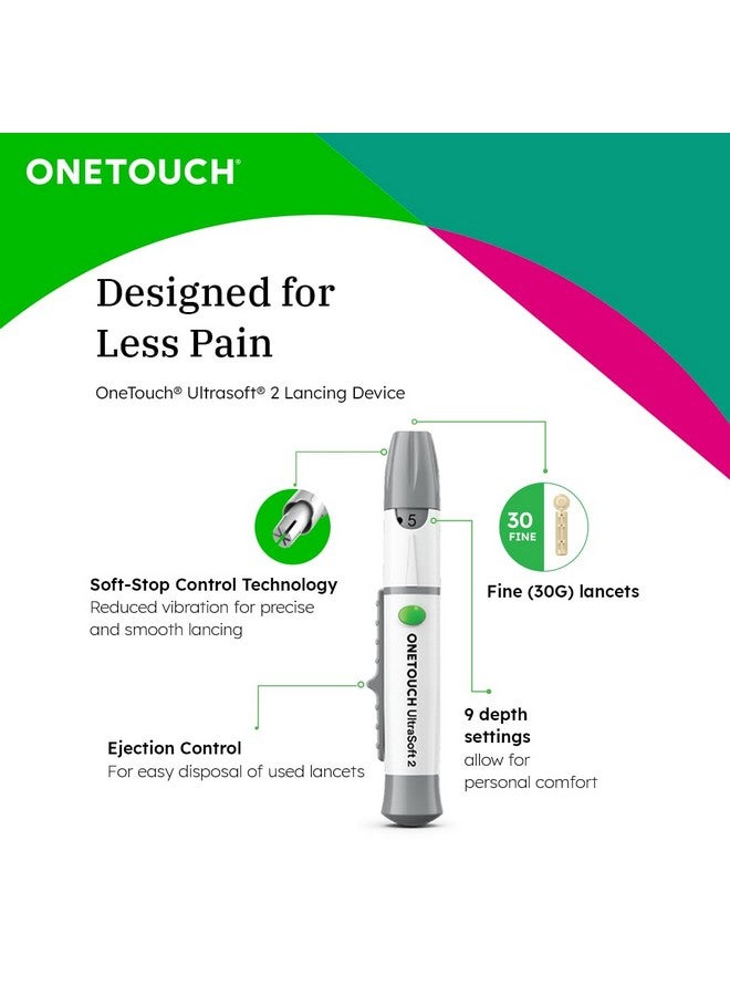 ONETOUCH Ultrasoft 2 Lancets | 4 Pack Of 25 Lancets | Designed For Less Pain | Global Iconic Brand | For Use With Onetouch Ultrasoft & Ultrasoft 2 Lancing Device - Image 2