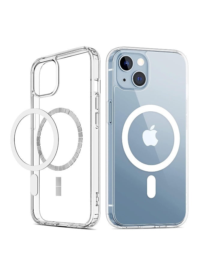 DUSALA iPhone 13 Clear Magnetic Cover MagSafe Compatible Hybrid Protective Crystal Clear Hard Back Case Shockproof Silicone Frame Slim Transparent Case for Apple iPhone 13 - Image 1