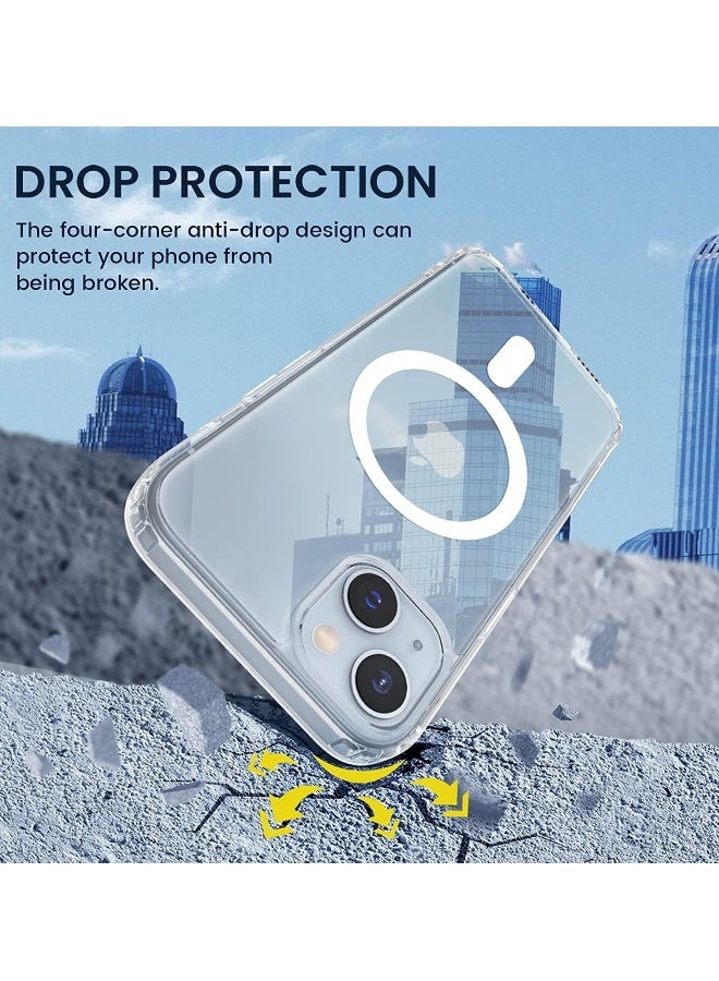 DUSALA iPhone 13 Clear Magnetic Cover MagSafe Compatible Hybrid Protective Crystal Clear Hard Back Case Shockproof Silicone Frame Slim Transparent Case for Apple iPhone 13 - Image 5