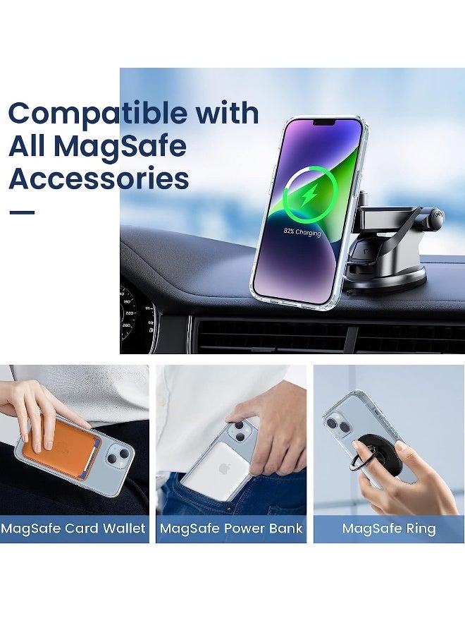 DUSALA iPhone 13 Clear Magnetic Cover MagSafe Compatible Hybrid Protective Crystal Clear Hard Back Case Shockproof Silicone Frame Slim Transparent Case for Apple iPhone 13 - Image 3