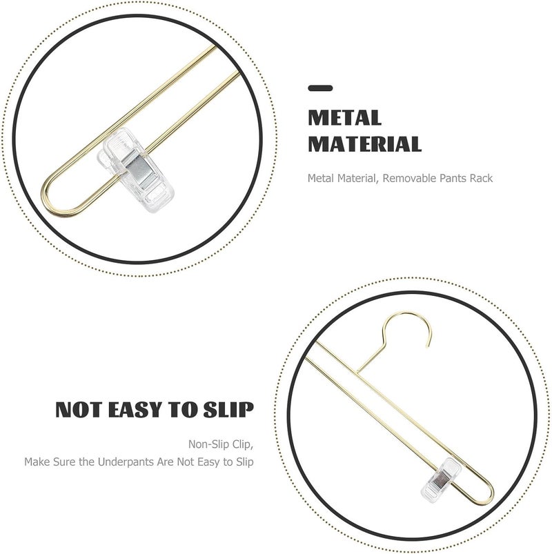 Metal Non-Slip Pants Hangers Clip Adjustable Household Clip Hanger for Jeans and Trousers for Closet Organization 5pcs Gold 28cm - Image 3