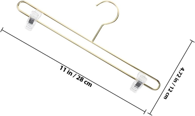 Metal Non-Slip Pants Hangers Clip Adjustable Household Clip Hanger for Jeans and Trousers for Closet Organization 5pcs Gold 28cm - Image 2