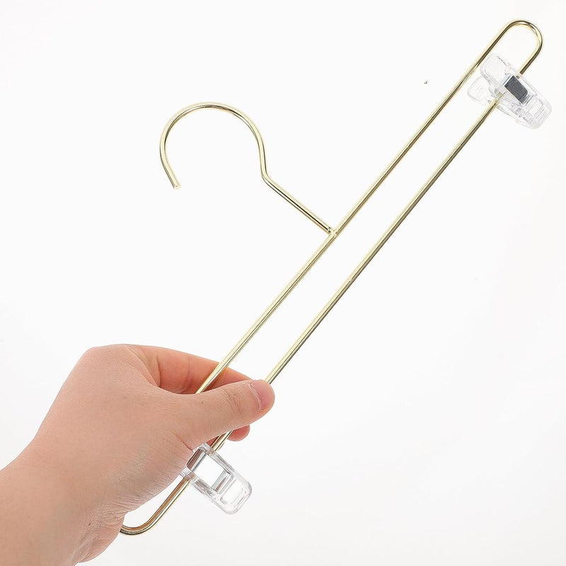 Metal Non-Slip Pants Hangers Clip Adjustable Household Clip Hanger for Jeans and Trousers for Closet Organization 5pcs Gold 28cm - Image 4