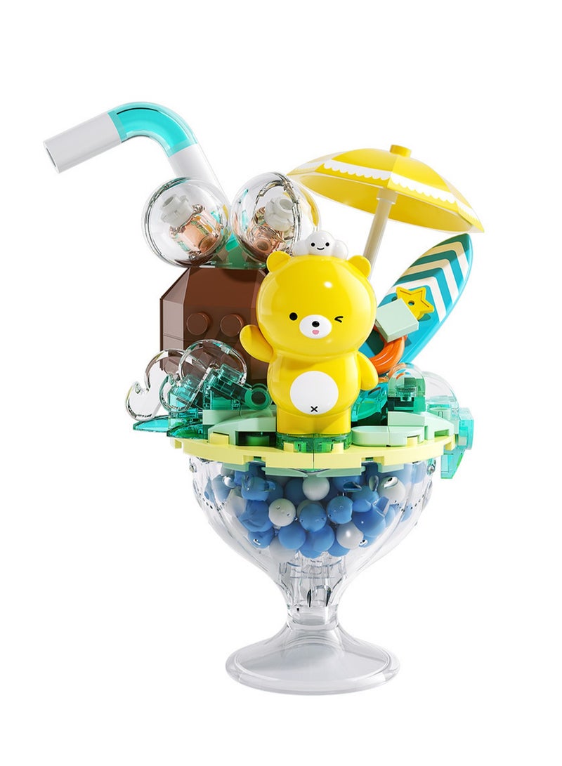 Yellow Bear Coconut Cup Food Shape Assembly Building Blocks Creative Diy Assembly Toys Children Adult Home Furnishings  - Image 1