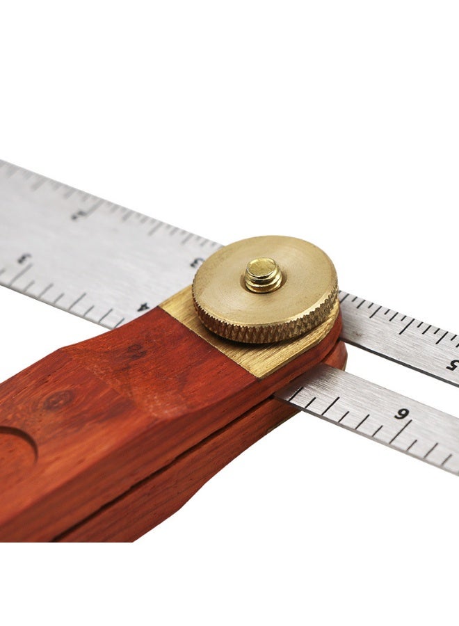 9 inch Sliding T-Bevel with Brass Bound Hardwood Handle and Inches/Metric Marks (22 CM) - Image 3