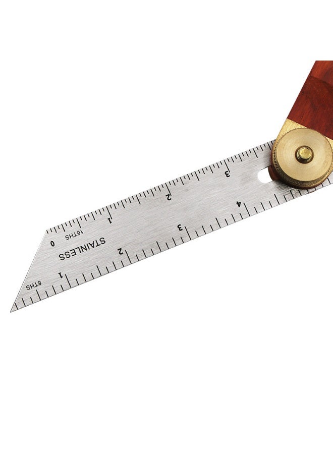 9 inch Sliding T-Bevel with Brass Bound Hardwood Handle and Inches/Metric Marks (22 CM) - Image 4