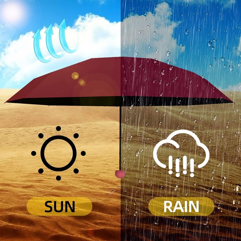 KEEKOS Umbrella, UV Big Size Umbrella for Sun Protection Rain Windproof Strong large 2 fold for men women kids boys girls Perfect small & stylish Windproof & Compact (Black.) - Image 4