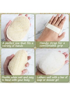 Zittop 2 Pack Loofah Sponge Pads Natural Luffa And Terry Cloth Exfoliating Loofah Sponge Scrubber Body Glove For Spa Bathing And Shower  - Image 3