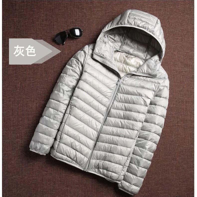 New Light Down Cotton-padded Jacket Mens Short Vertical Collar Jacket Young Mens Thin Down Cotton-padded Jacket gray male hooded 
