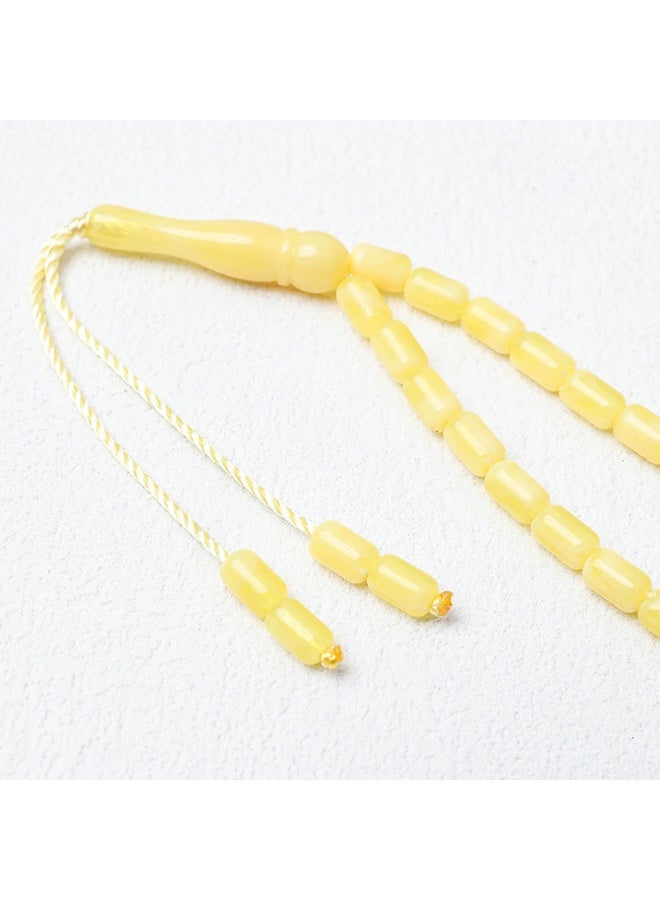 NIBEMINENT 33 Muslim Prayer Beads Light Yellow/8mm