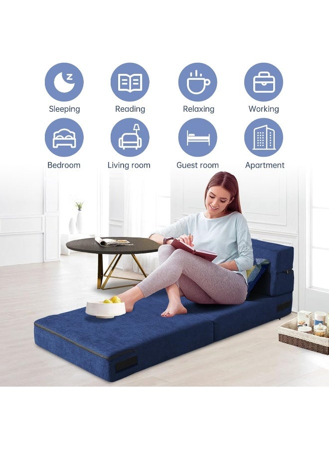 Zayn comforts Sleeper Sofa Bed Memory Foam Futon Convertible Chair Bed Modern Fabric Perfect for Living Room Apartment or Loft - Image 2