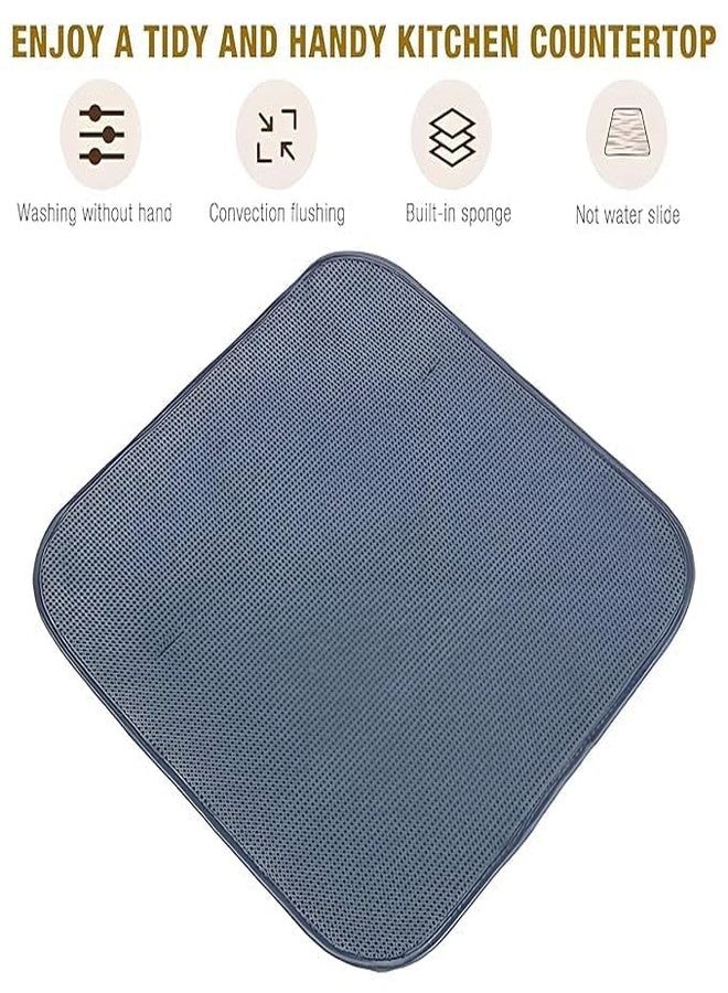 BIRZAR Dish Drying Station - Microfiber Mat & Space Saving Rack, Easy to Clean and Maintain, Dish Drainer Rack Folds Up Mat for Easy Storage (1Pcs) - Image 4