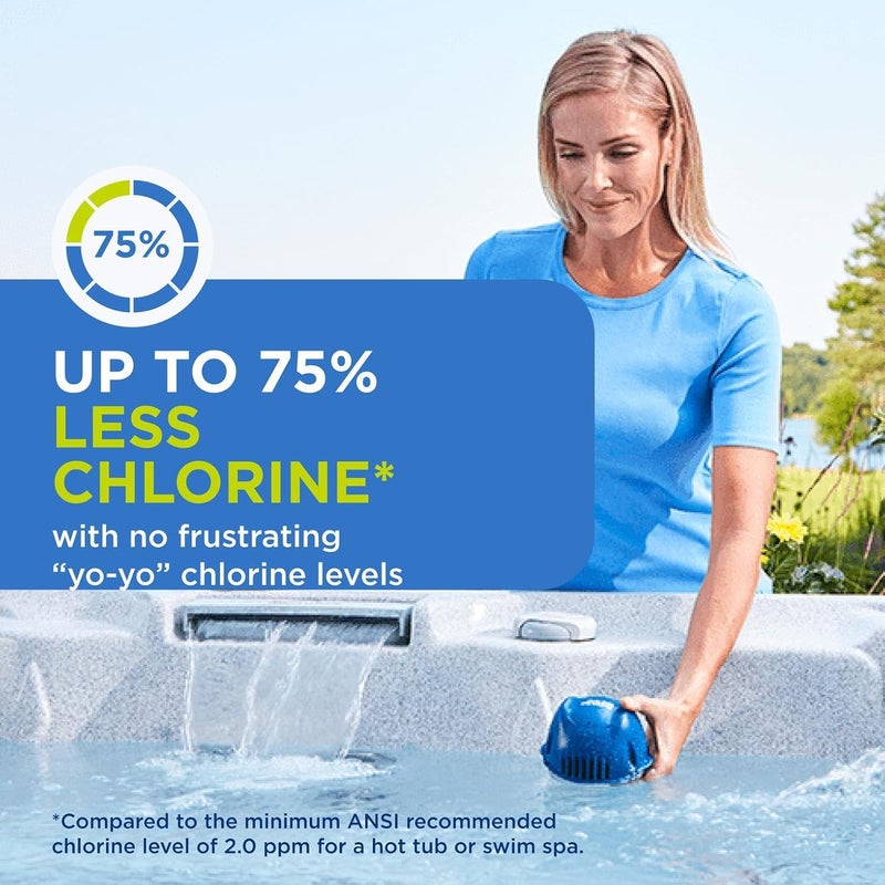Frog خرطوشة سمارت كلور البديلة من FROG @Ease للاستخدام مع نظام FROG @Ease العائم - نظام تعقيم حوض الاستحمام الساخن يدعم استخدام أقل للكلور - عبوة 3 - Image 3