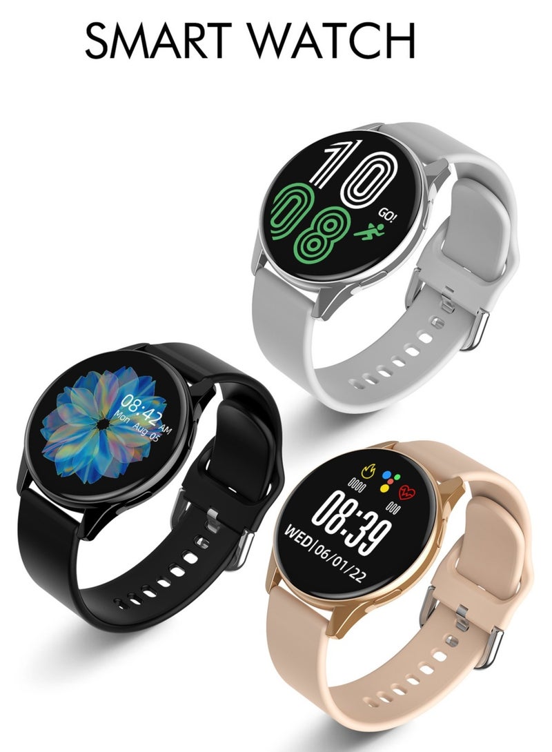 Smart Watch T2 Pro,AMOLED Protect Eyes HD Touch Screen, Waterproof Bluetooth Calling,Monitor Heart Rate, Fitness Digital Tracker For Women Men, Sleep And Health Monitor,Sport Pedometer,Round,Beige,Multi Functional And Multilingua And Multilingua - Image 2