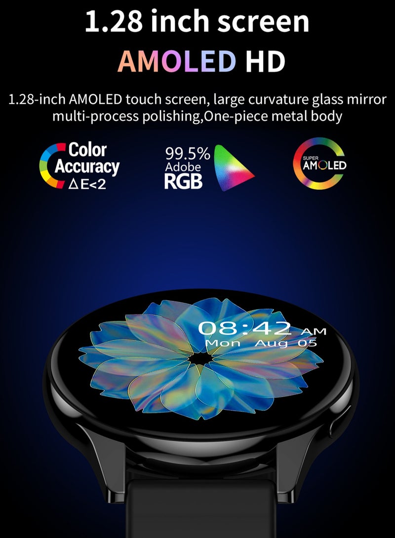 Smart Watch T2 Pro,AMOLED Protect Eyes HD Touch Screen, Waterproof Bluetooth Calling,Monitor Heart Rate, Fitness Digital Tracker For Women Men, Sleep And Health Monitor,Sport Pedometer,Round,Beige,Multi Functional And Multilingua And Multilingua - Image 5