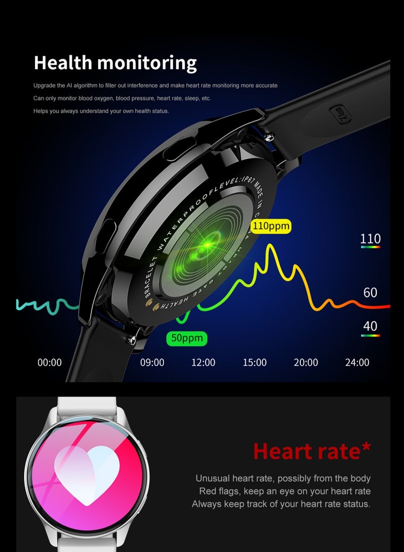 Smart Watch T2 Pro,AMOLED Protect Eyes HD Touch Screen, Waterproof Bluetooth Calling,Monitor Heart Rate, Fitness Digital Tracker For Women Men, Sleep And Health Monitor,Sport Pedometer,Round,Beige,Multi Functional And Multilingua And Multilingua - Image 3