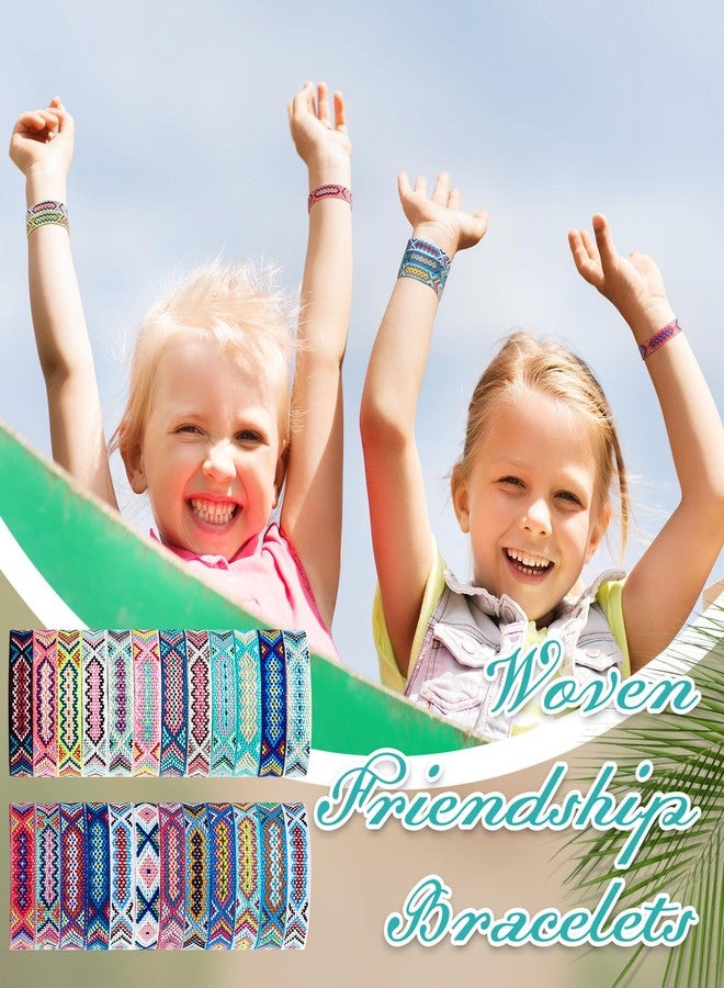 Henoyso 24 Pcs Woven Friendship Bracelets Bulk Adjustable Braided String Nepal Bracelets String with a Sliding Knot Closure Gift for Kids Teen Girls Women Birthday Party Favor(Cute Style) - Image 5