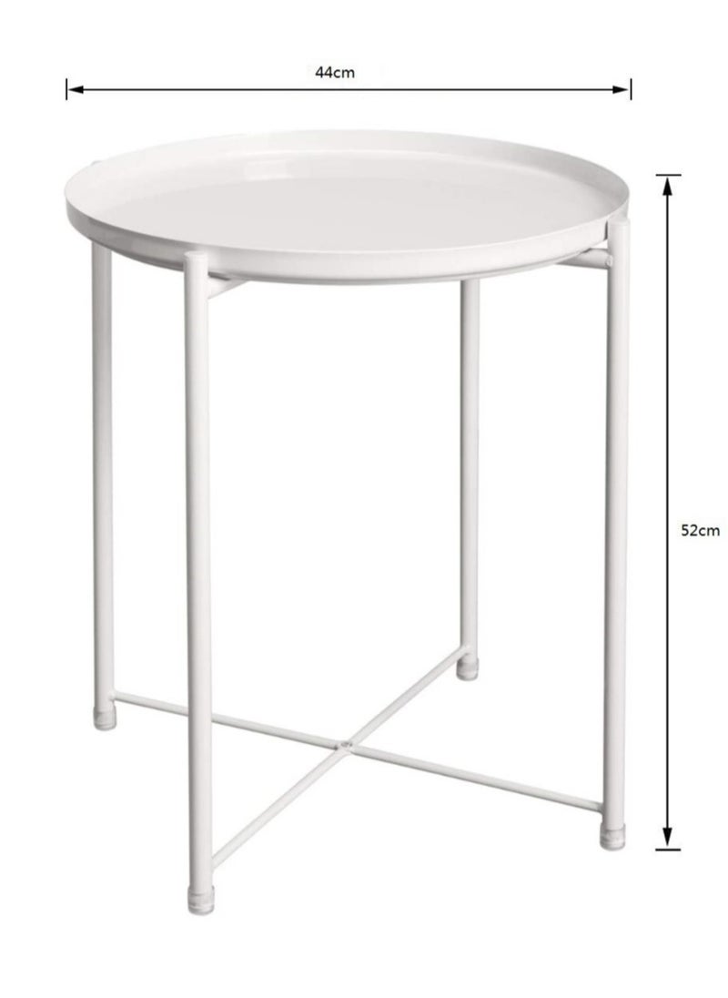 PENG GENERAL - Removable and Foldable Round Side Table White - Image 1