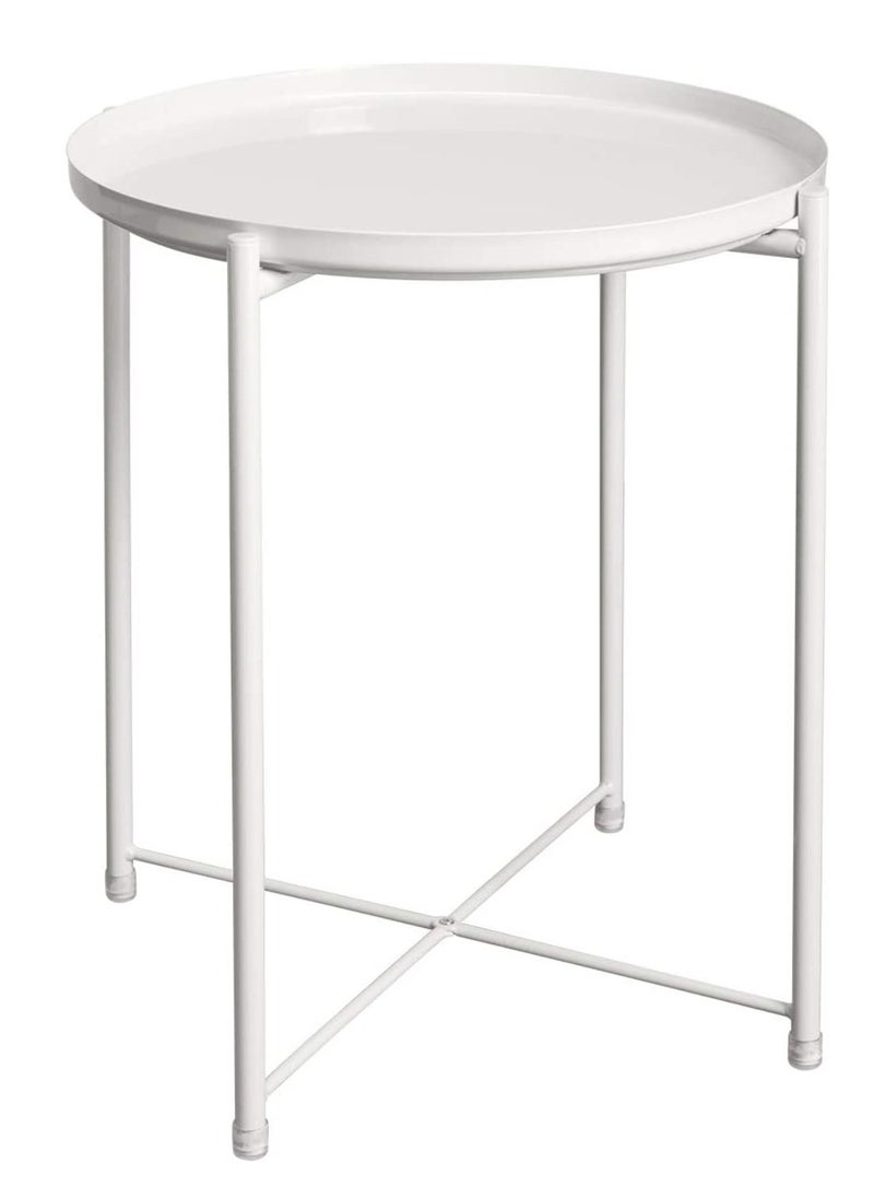 PENG GENERAL - Removable and Foldable Round Side Table White - Image 1