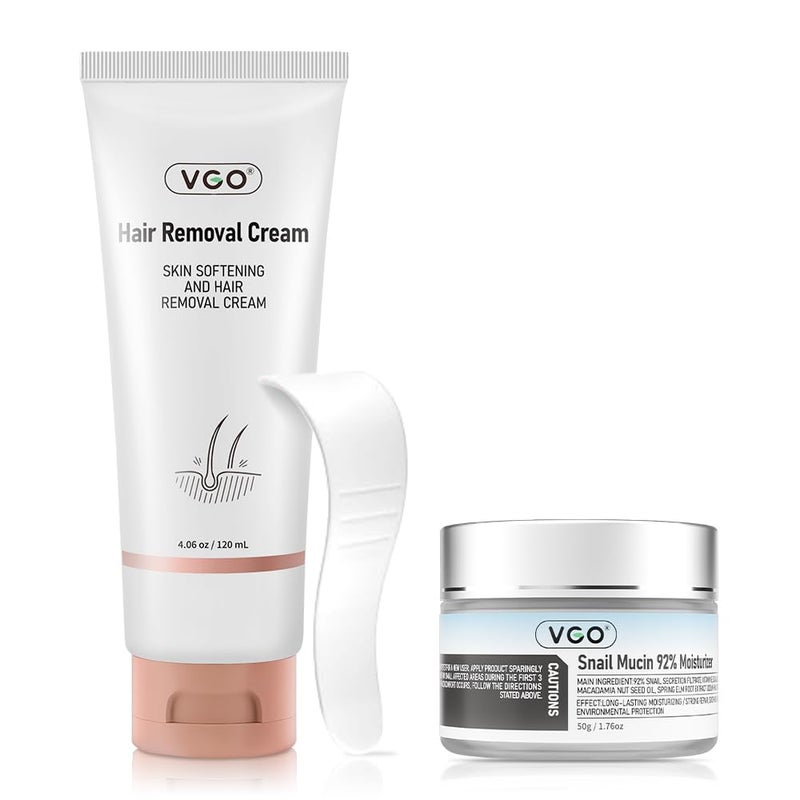 VGO Snail Mucin Moisturizer + Painless Hair Removal Cream - Image 1