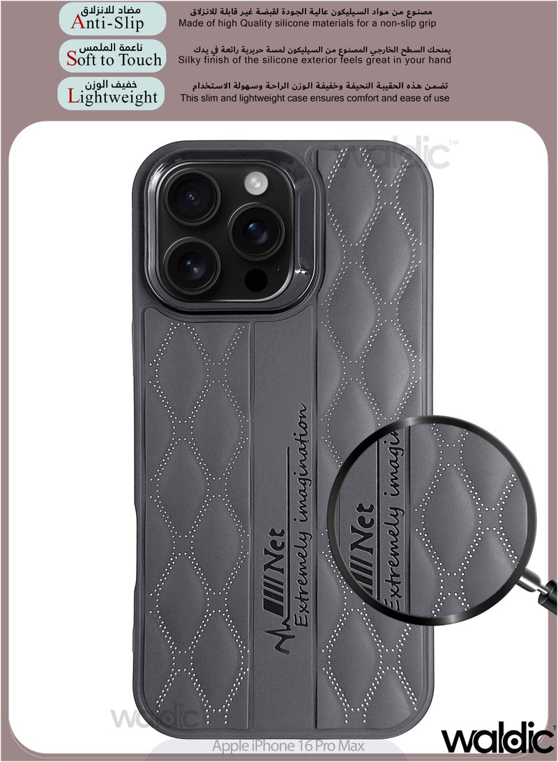 Waldic Apple iPhone 16 Pro Max Premium UAG Case | Premium Silicone  Case Cover Designed for Apple iPhone 16 Pro Max | Apple iPhone 16 Pro Max Case Camera and Drop Protection Thin Protective Back Cover Case for Apple iPhone 16 Pro Max - Grey - Image 2