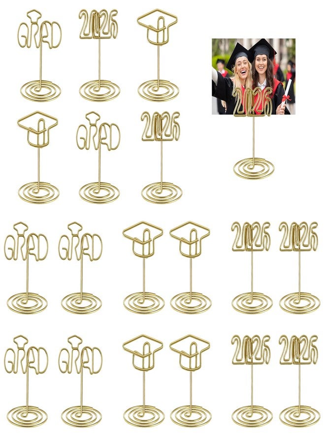 kockuu 36Pcs 2026 Graduation Gold Photo Holders for Table Centerpieces, Grad Cap Picture Display Table Number Holders Card Stands 2 Inch for Class of 2026 Congrats Grad Anniversary Party Decorations Supplies - Image 1