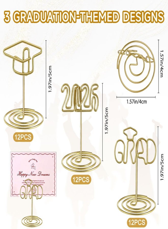 kockuu 36Pcs 2026 Graduation Gold Photo Holders for Table Centerpieces, Grad Cap Picture Display Table Number Holders Card Stands 2 Inch for Class of 2026 Congrats Grad Anniversary Party Decorations Supplies - Image 2