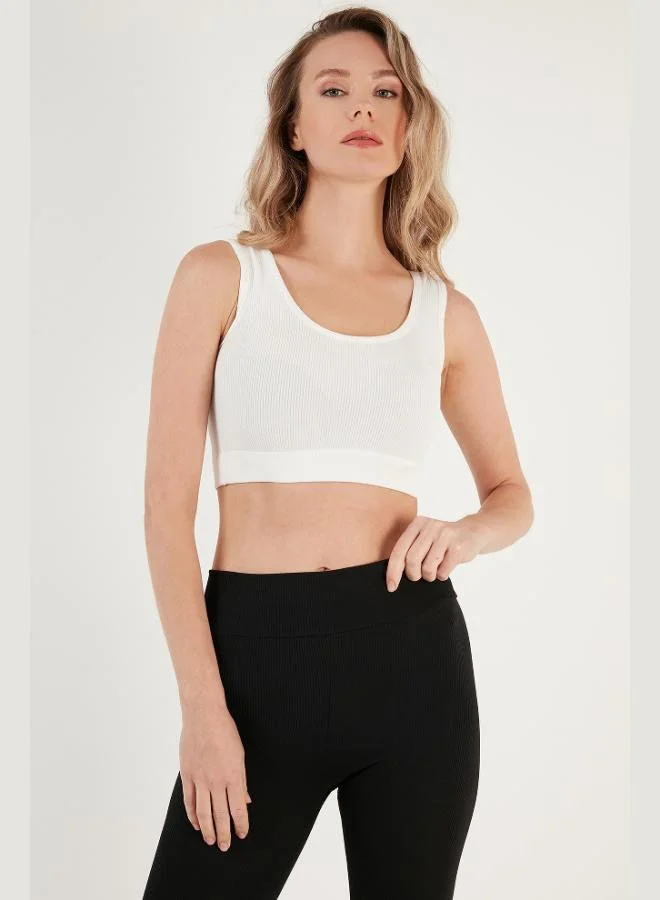 Lela Lela Ribbed Knit Slim Fit Athletic Super Crop Tank Top Women's 5865555