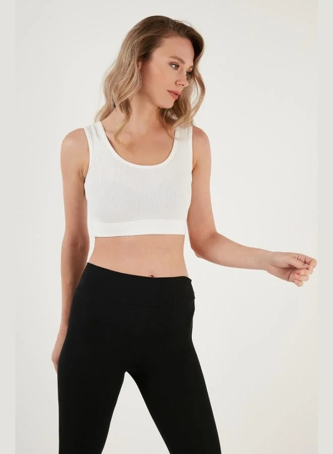 Lela Lela Ribbed Knit Slim Fit Athletic Super Crop Tank Top Women's 5865555