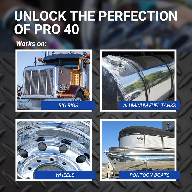 Zephyr Pro-40 The Perfect Metal Polish - 32oz for Chrome, Stainless Steel, Aluminum, Brass, Copper, Silver, and Magnesium - Image 4