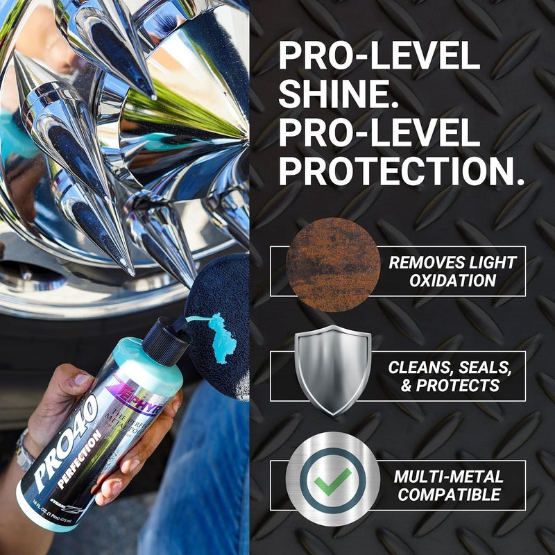 Zephyr Pro-40 The Perfect Metal Polish - 32oz for Chrome, Stainless Steel, Aluminum, Brass, Copper, Silver, and Magnesium - Image 3