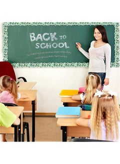 MOXO 49ft Eucalyptus DieCut Border Trim Bulletin Board Classroom Border Trim Eucalyptus Themed Border Sticker for Photo Wall Bulletin Boards Desks Display Home and School Decorations Green  - Image 3