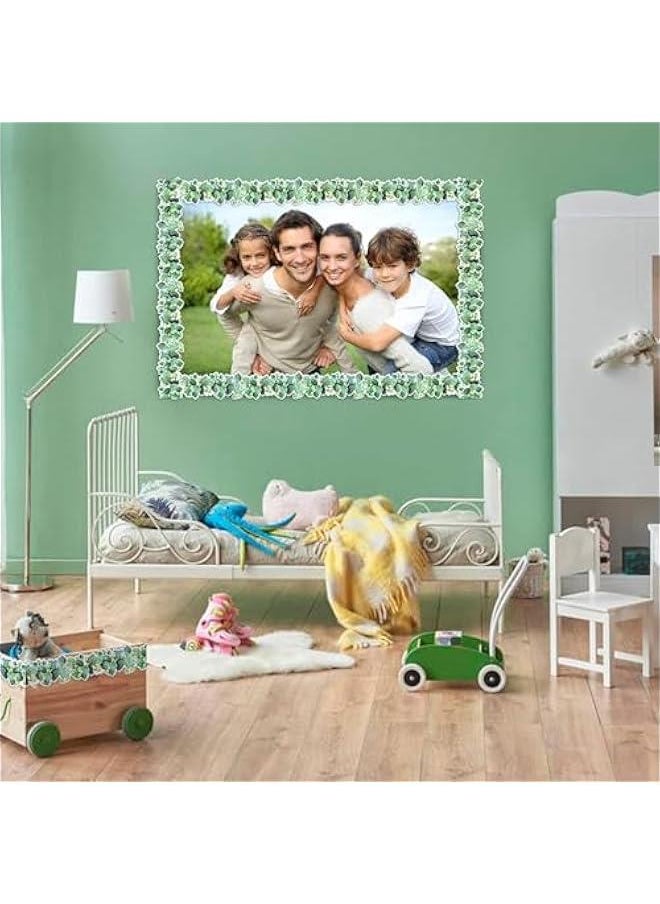MOXO 49ft Eucalyptus DieCut Border Trim Bulletin Board Classroom Border Trim Eucalyptus Themed Border Sticker for Photo Wall Bulletin Boards Desks Display Home and School Decorations Green  - Image 4