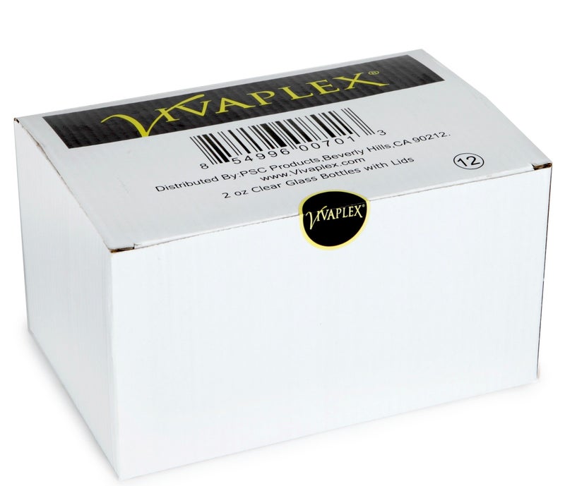 Vivaplex فيفابلكس، 12، زجاجات شفافة سعة 2 أونصة، مع أغطية - Image 2