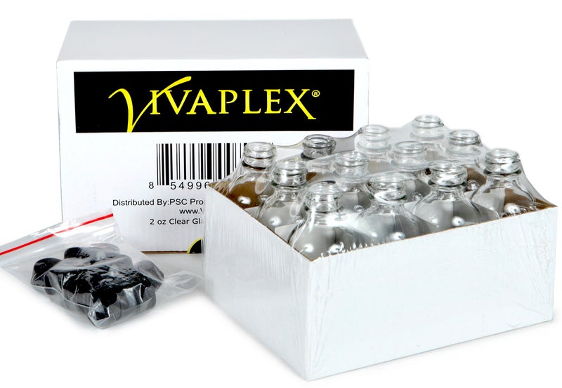 Vivaplex فيفابلكس، 12، زجاجات شفافة سعة 2 أونصة، مع أغطية - Image 3