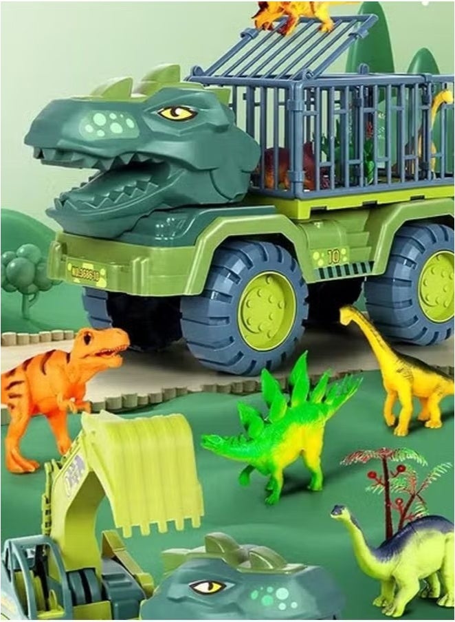 Dinosaur Truck Toys With 15 Dinosaur Toys Playset Figures,Toy Trucks for Boys,Large Dinosaur Carrier Truck - Image 4