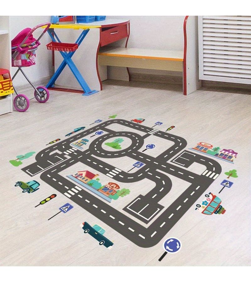 Black Car Track Sticker Set 2pcs Bedroom Wall Art Decorative Wallpaper - Image 2
