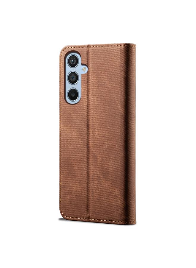 S-TOP Case For Samsung Galaxy M35 5G Denim Texture Casual Style Horizontal Flip Leather Case - Image 3