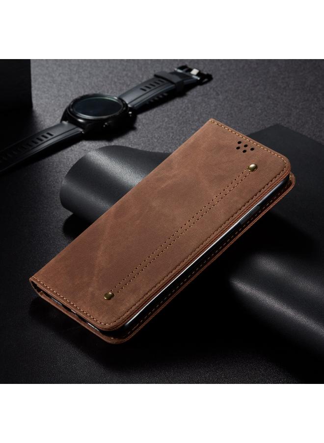 S-TOP Case For Samsung Galaxy M35 5G Denim Texture Casual Style Horizontal Flip Leather Case - Image 2