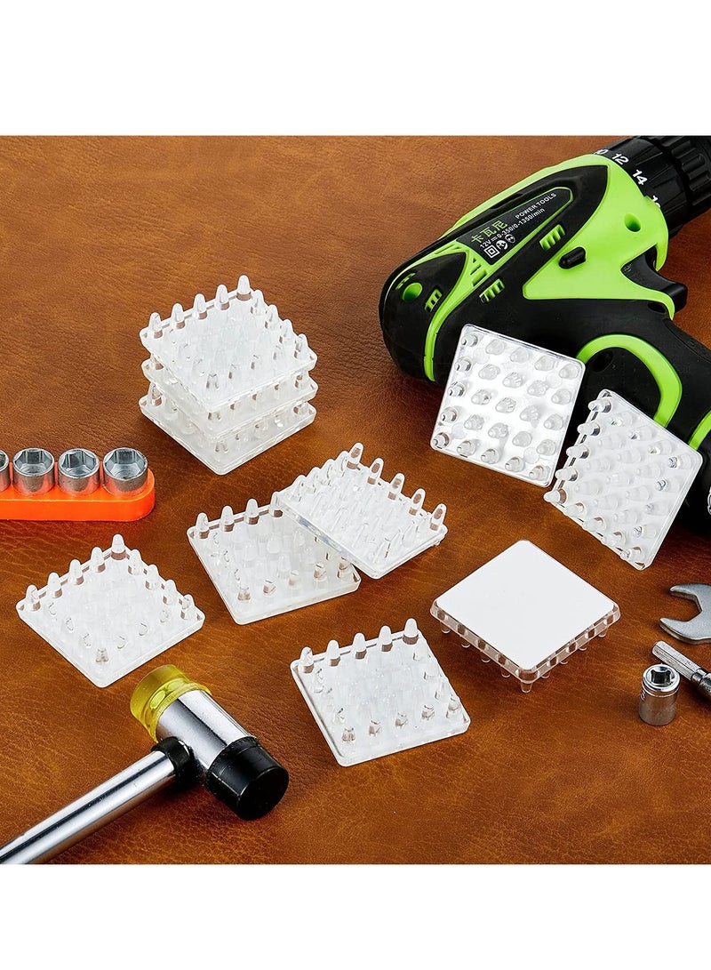 SYOSI 12 Pack Self Stick Furniture Carpet Protectors, Square Carpet Protector,  Spiked Caster Cups Furniture Leg Carpet Protectors for Sofas Tables Chairs Offices Bookcases Other Furniture  - Image 4