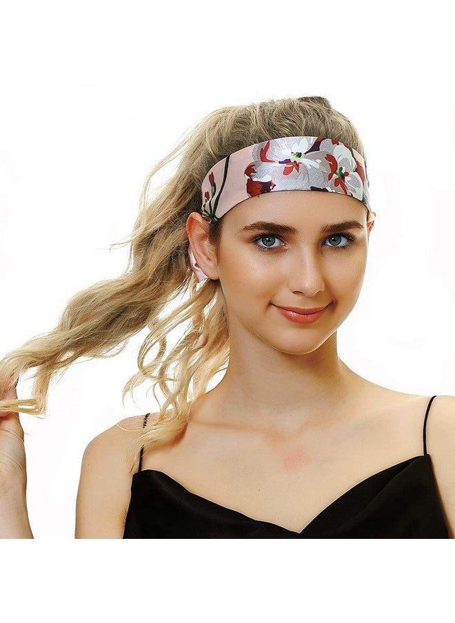 sent hair Extra Large Satin Bonnet For Women Sleeping Silky Elastic Sleep Cap With Tie Band Doublelayer Long Hair Bonnet For Braids/Curly/Long Hair (Pink Floral)  - Image 4