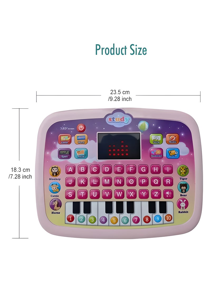 vtech Children Learning English Tablet Portable Kids Computer Children Early Educational Learning Toy preschool Gift 7-inch (Pink) - Image 2