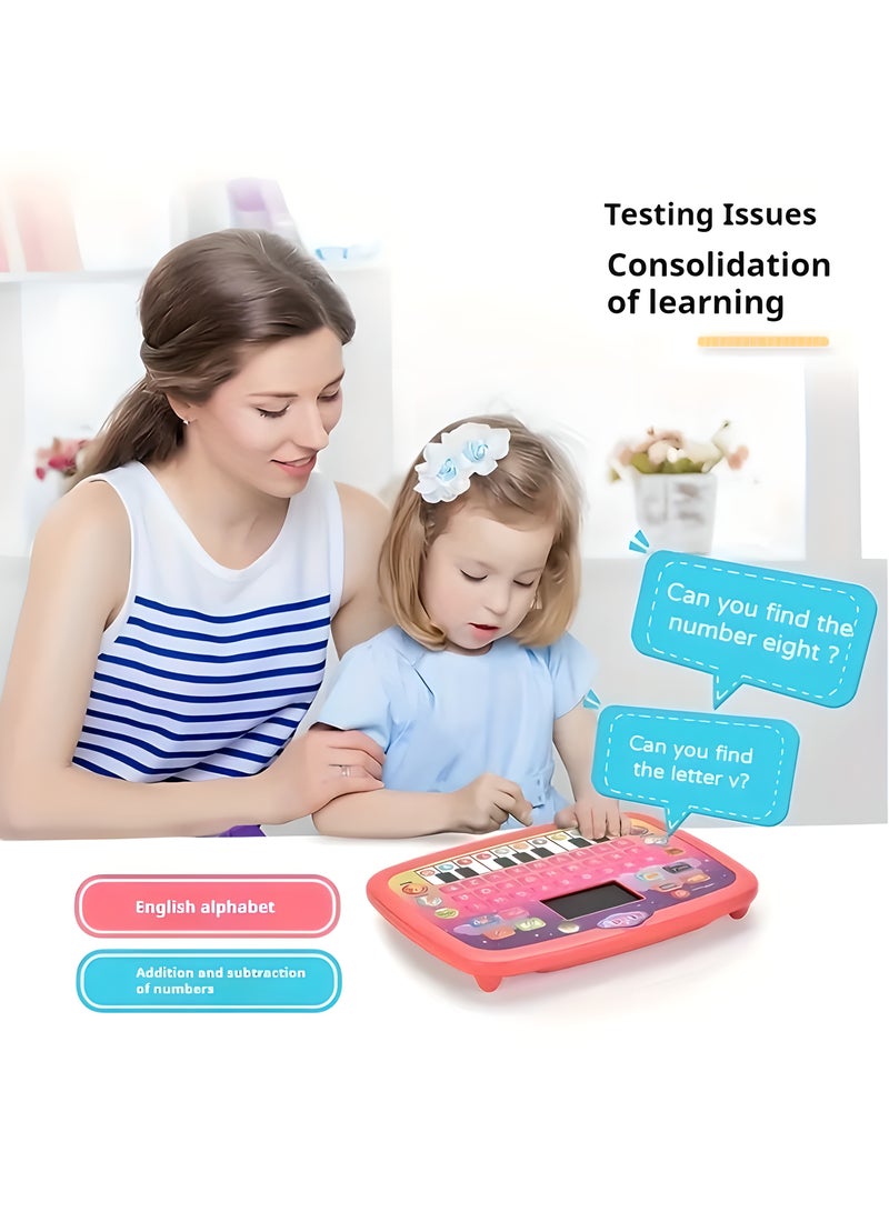 vtech Children Learning English Tablet Portable Kids Computer Children Early Educational Learning Toy preschool Gift 7-inch (Pink) - Image 3