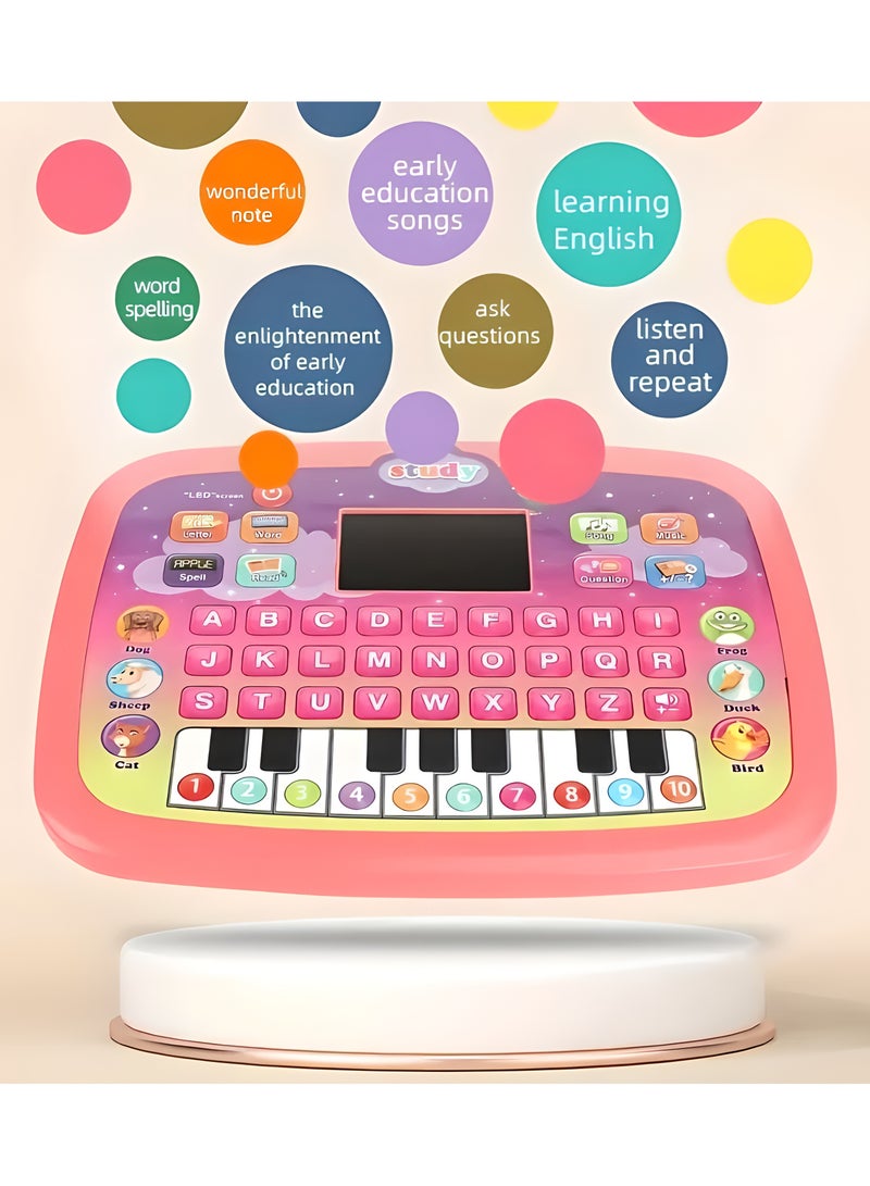 vtech Children Learning English Tablet Portable Kids Computer Children Early Educational Learning Toy preschool Gift 7-inch (Pink) - Image 5