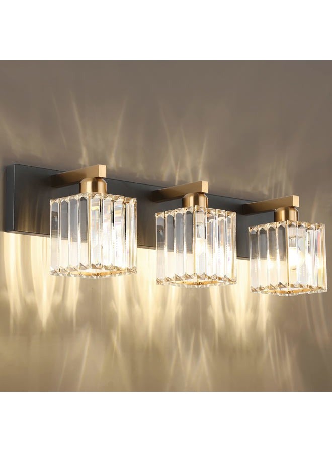 Aipsun Crystal Vanity Light Bathroom Lighting Fixtures 3 Light Modern Vanity Lighting Fixtures (Exclude Bulb) - Image 3