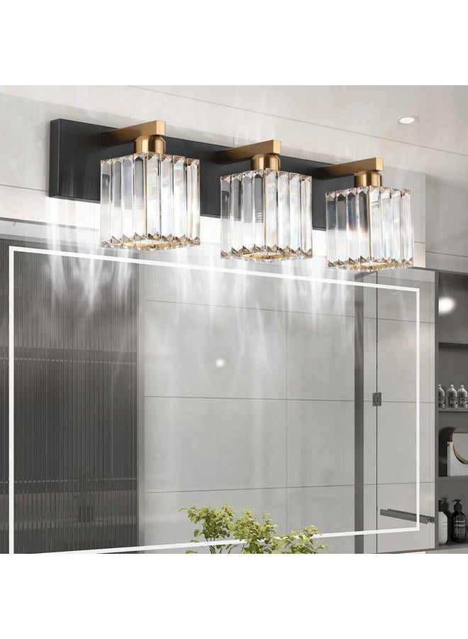 Aipsun Crystal Vanity Light Bathroom Lighting Fixtures 3 Light Modern Vanity Lighting Fixtures (Exclude Bulb) - Image 2