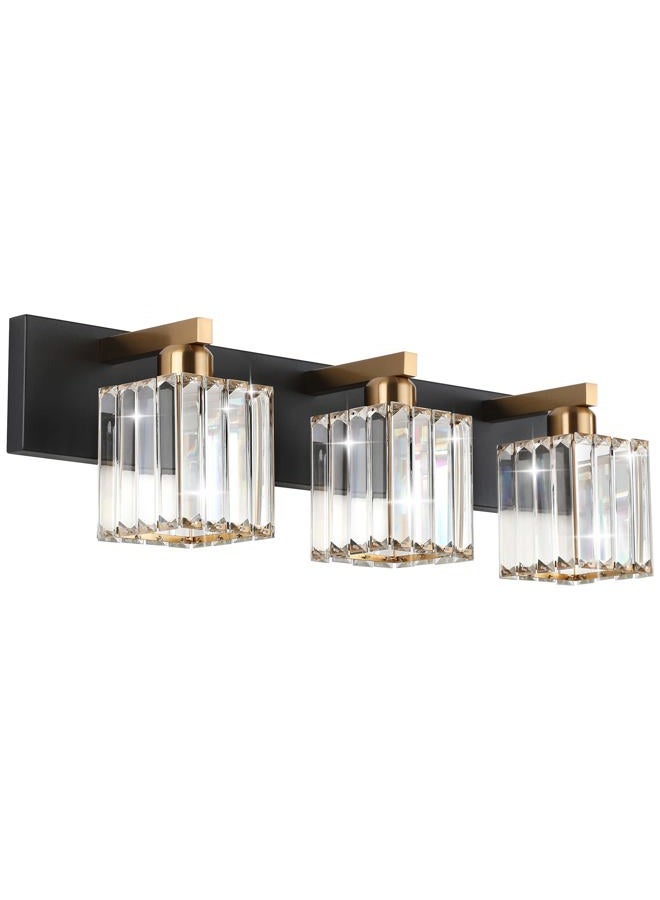 Aipsun Crystal Vanity Light Bathroom Lighting Fixtures 3 Light Modern Vanity Lighting Fixtures (Exclude Bulb) - Image 1